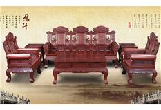 黑酸枝/非洲红酸枝 鹤贺祥云沙发6/10件套