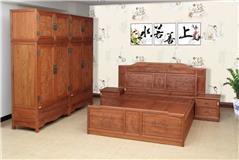 缅甸花梨  大床+顶箱柜