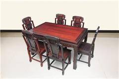 黑酸枝象头如意西餐桌