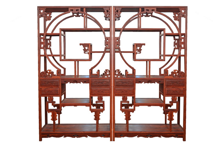 红檀五福博古柜4248
