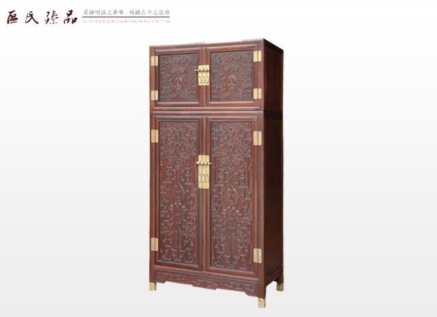雕双鱼吉庆顶箱柜
