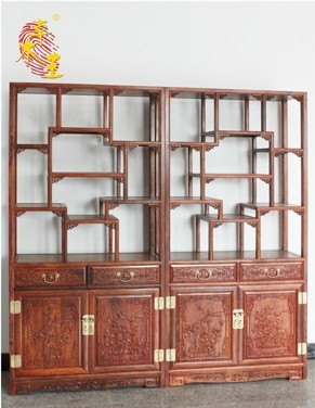 花鸟博古柜(中间柜)（卓木王）