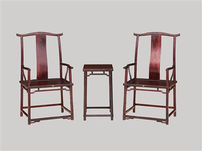 波记家具：印度小叶紫檀八角官帽椅3件套