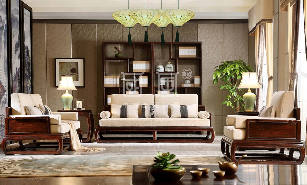 地天泰·国风 海纳百川转角沙发 客厅系列 新中式家具 黑酸枝