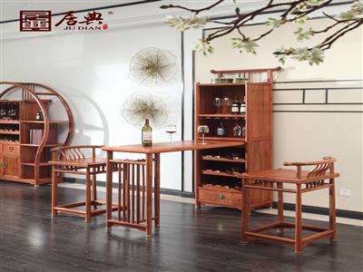 居典红木 刺猬紫檀 新中式圆融吧台